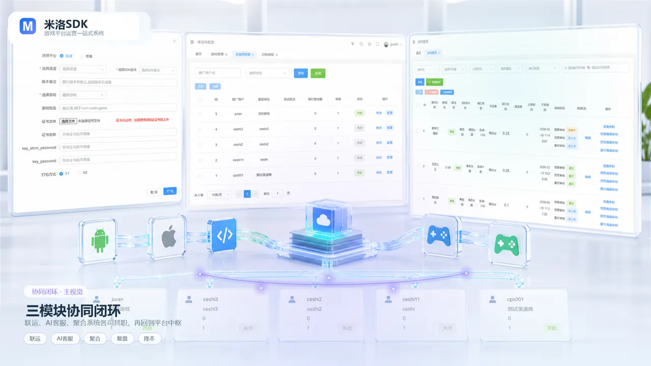 聚合发行系统部署版功能界面